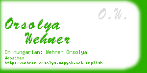 orsolya wehner business card